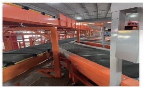 3D分拣机小车皮带特写，600×425mm皮带面