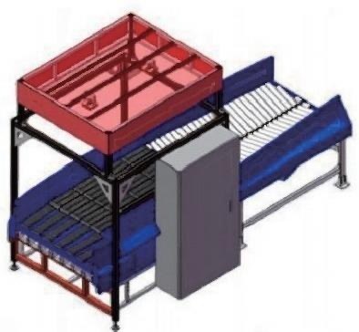 4×8单件分离系统，4行8列辊道结构